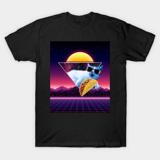 Aesthetic Synthwave Cat Taco T-Shirt